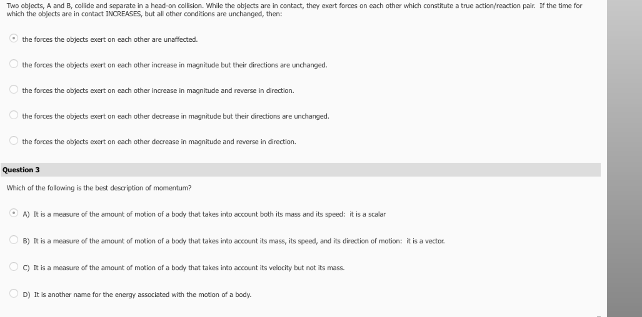 Solved Two Objects, A And B, Collide And Separate In A | Chegg.com