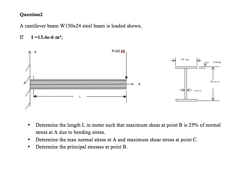 A cantilever beam W150 times 24 steel beam is loaded | Chegg.com