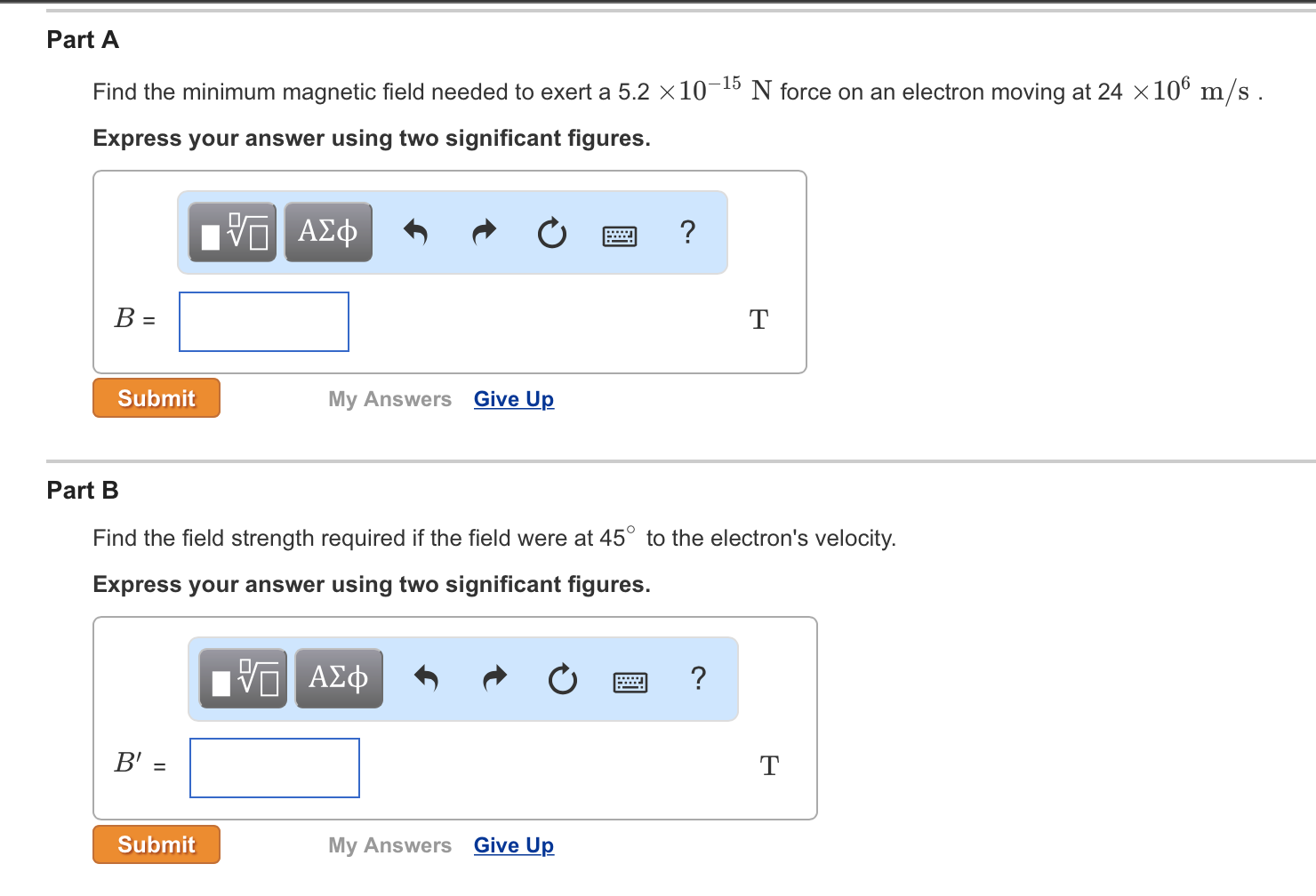 Solved Find the minimum field needed to exert a 5.2