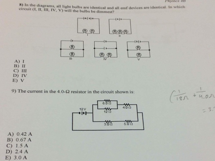 Solved: In The Diagrams, All Light Bulbs Are Identical And... | Chegg.com