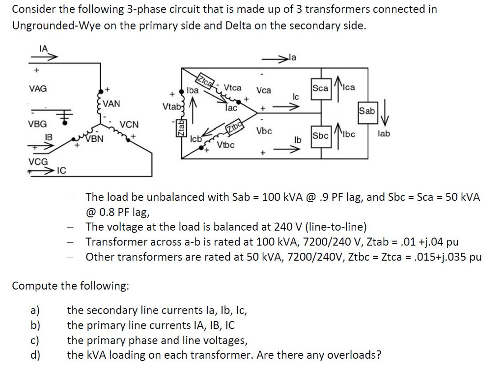 Solved Consider the following 3phase circuit that is made