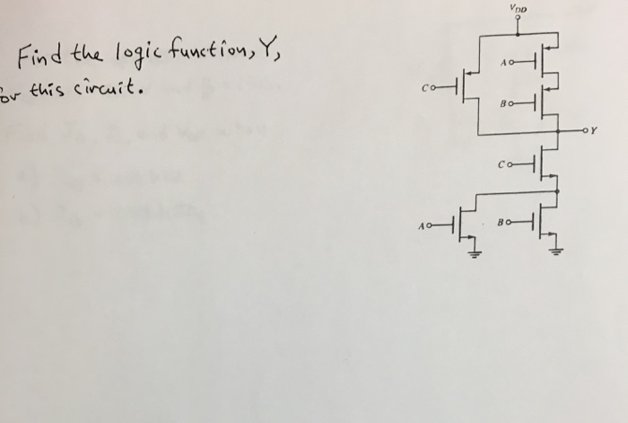 Solved Find the logic function, Y, this circuit. | Chegg.com