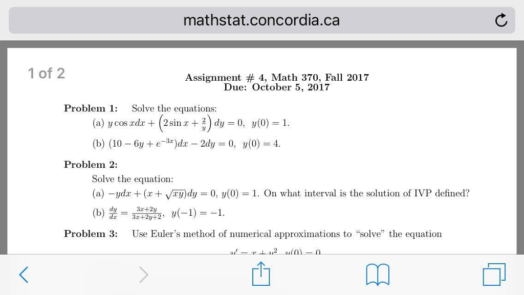 Solved Mathstat concordia ca 1 Of 2 Assignment 4 Math Chegg