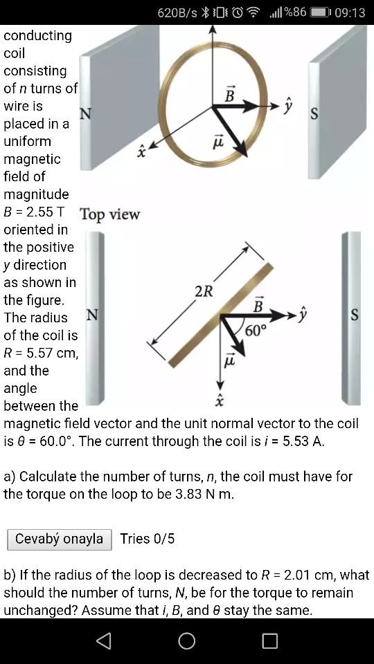 Solved conducting coil consisting of n turns of wire is | Chegg.com