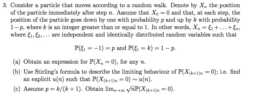 Solved Consider a particle that moves according to a random | Chegg.com