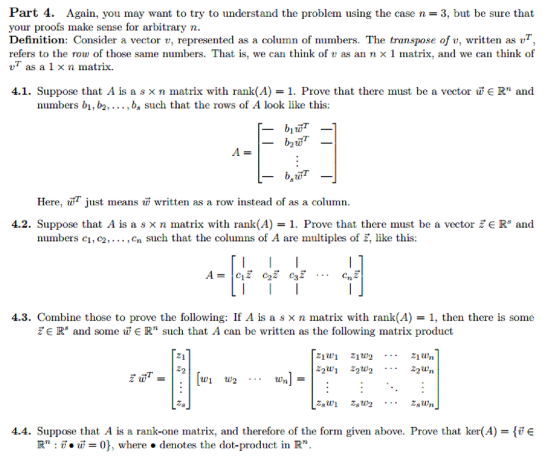 Solved Consider a vector v represented as a column of Chegg