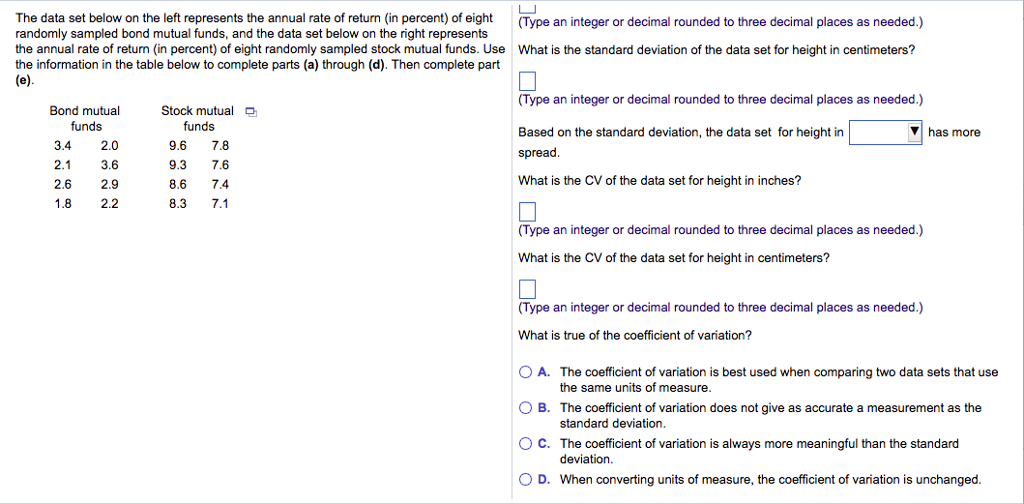 Solved The data set below on the left represents the annual | Chegg.com