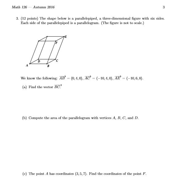 Solved Math 126Autumn 2016 3. (12 points) The shape below is | Chegg.com