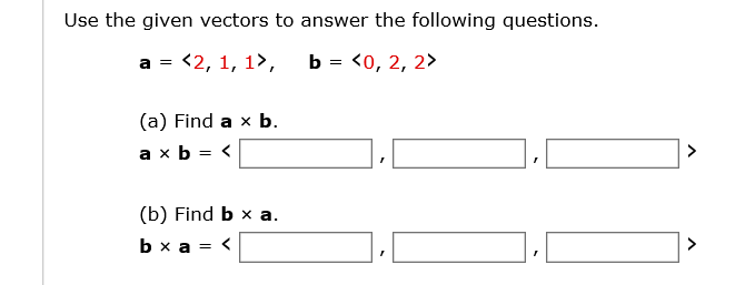 Solved Use The Given Vectors To Answer The Following | Chegg.com