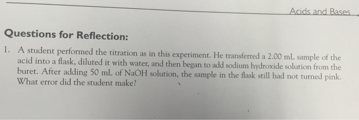 Solved A student performed the titration as in this | Chegg.com