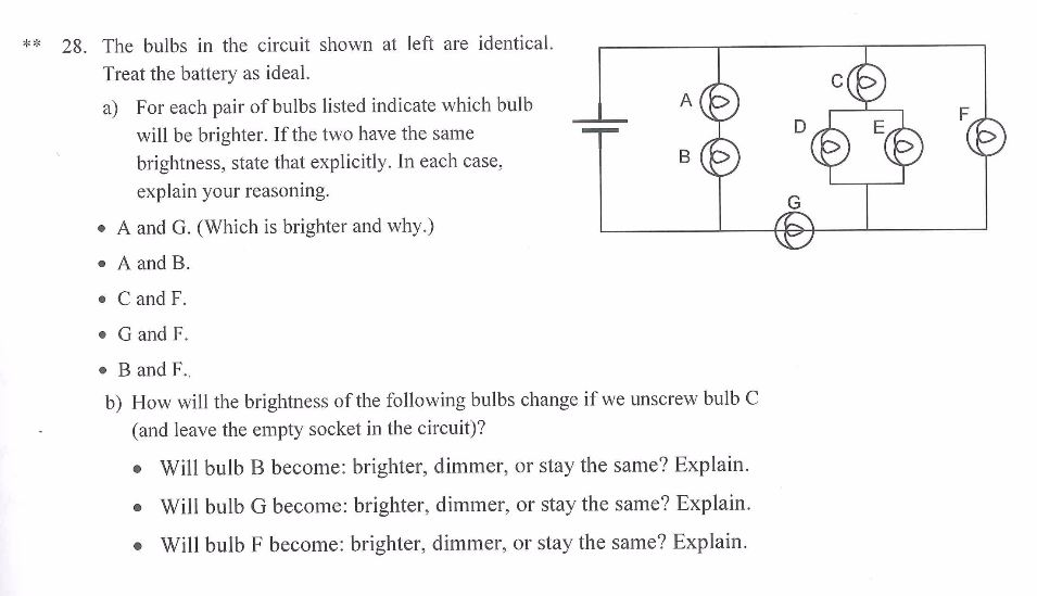 Solved The bulbs in the circuit shown at left are identical. | Chegg.com