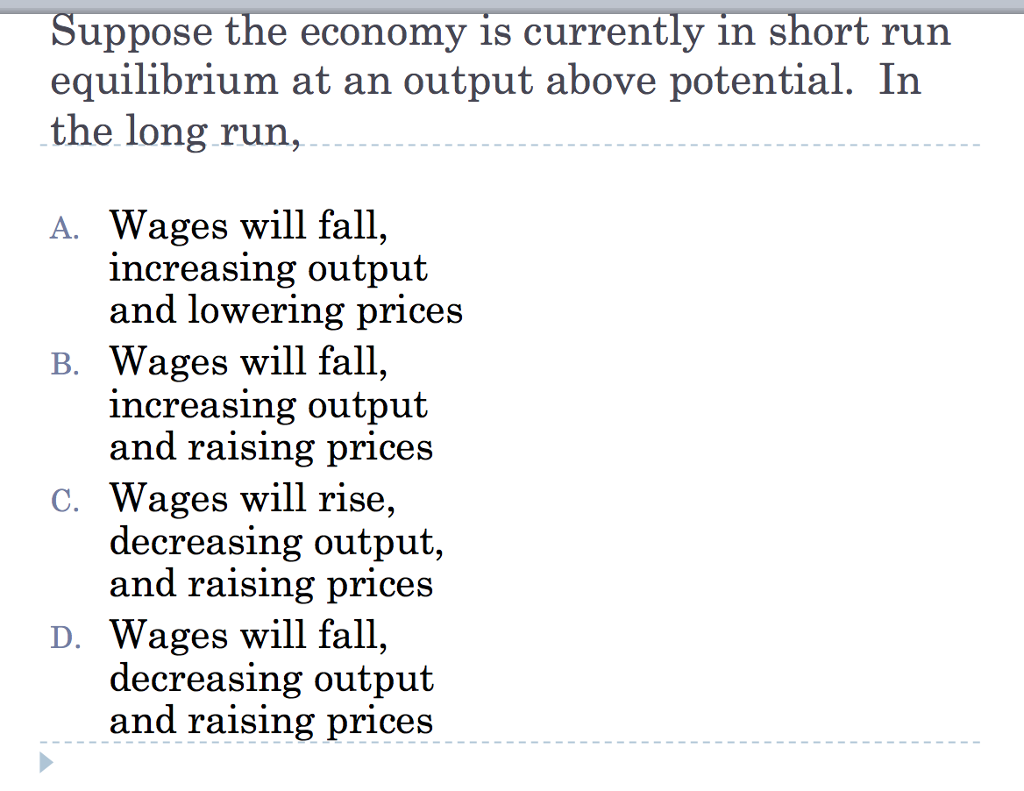Solved Suppose the economy is currently in short run | Chegg.com