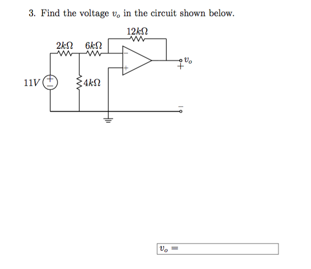 Solved 3. Find the voltage v0 in the circuit shown below. | Chegg.com