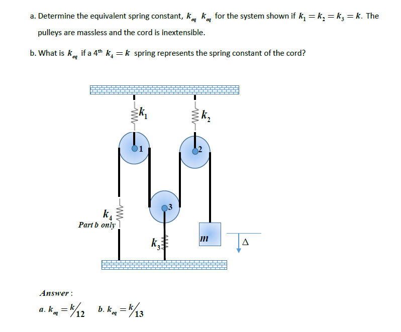Determine the equivalent spring constant, k_eq k_eq