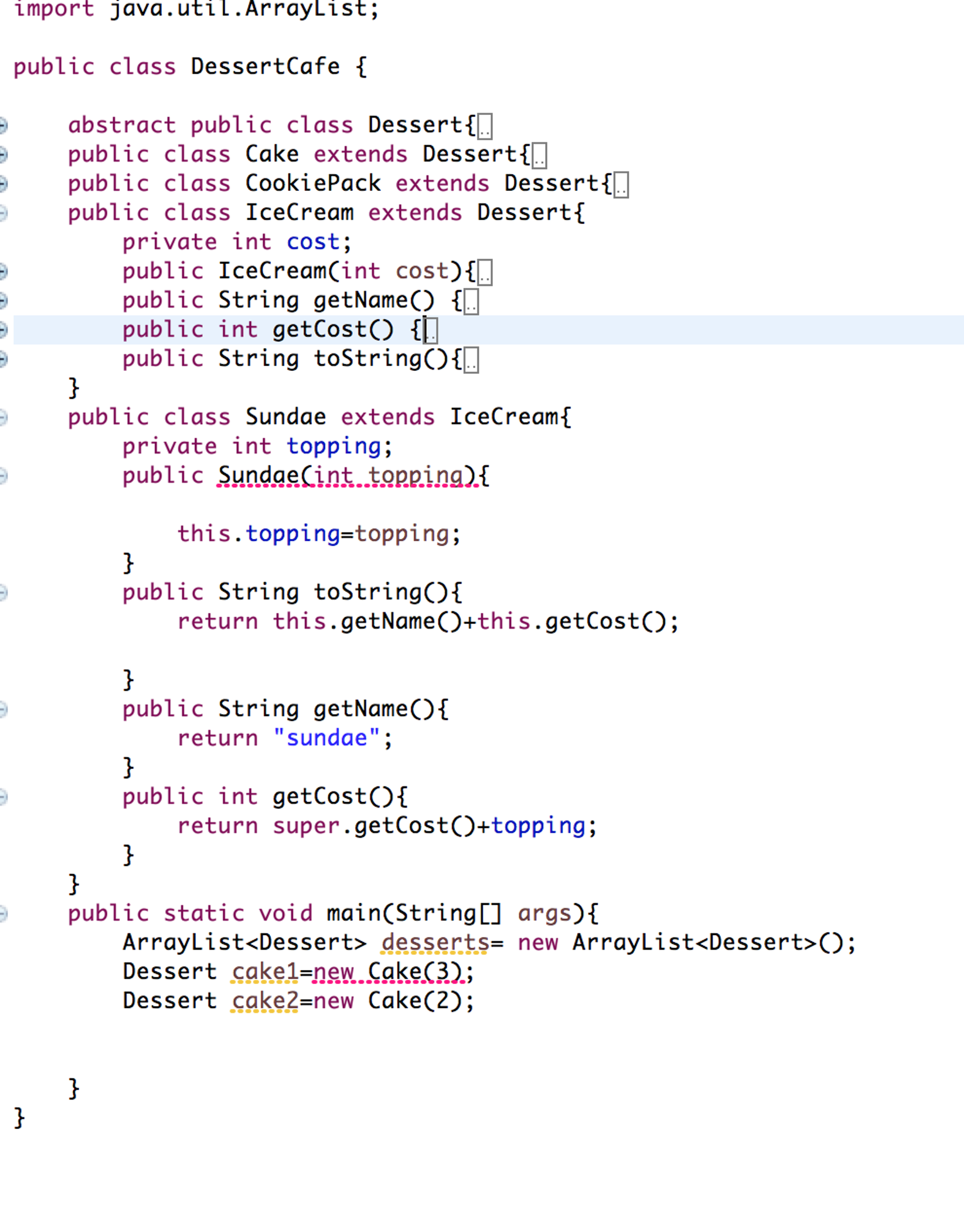 Solved there are two errors underlined with red dotted line | Chegg.com