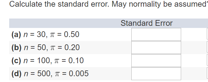 how to calculate standard error equation