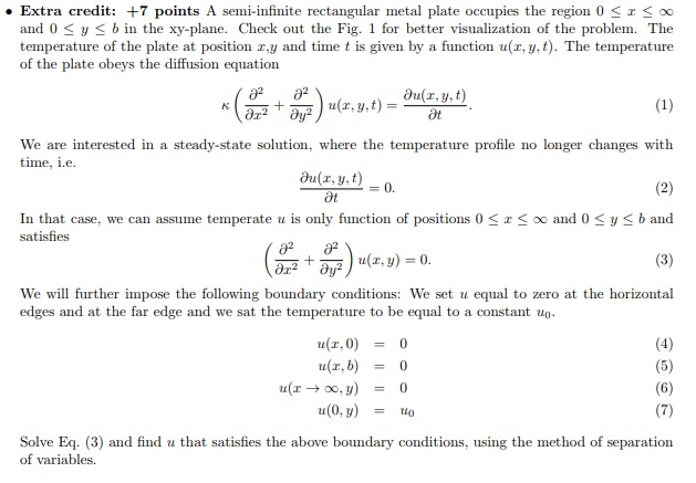 Solved Extra credit: +7 points A semi-infinite rectangular | Chegg.com
