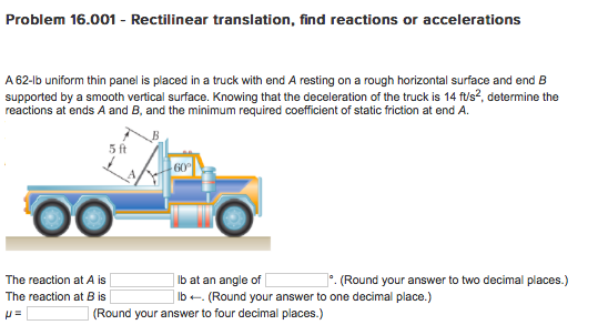 Solved Problem 16.001 - Rectilinear translation, find | Chegg.com