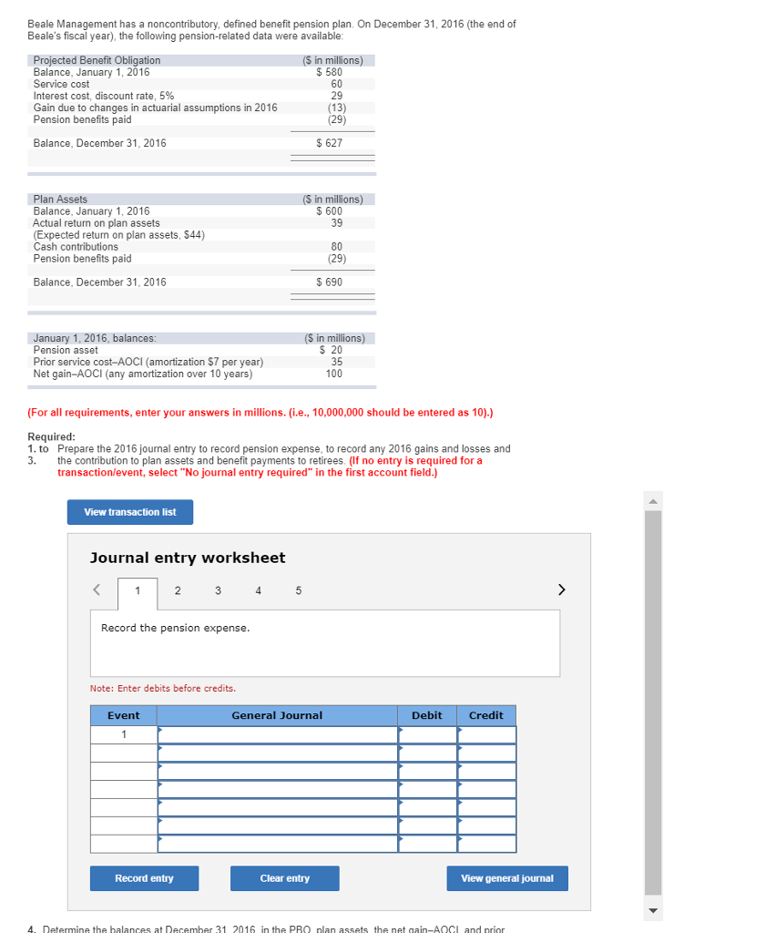 Solved Beale Management Has A Noncontributory Defined Chegg