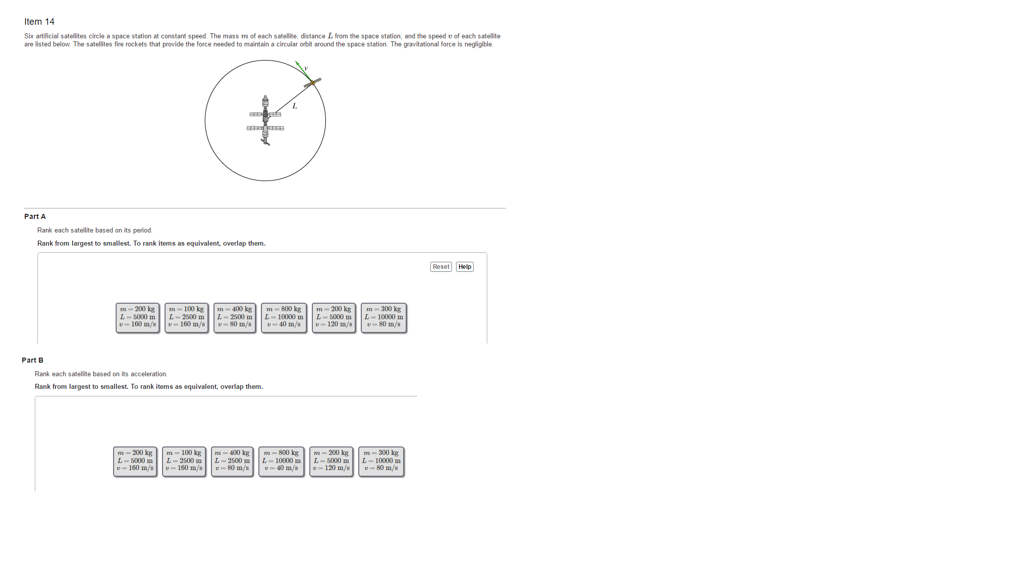 Solved Six Artificial Satellites Circle A Space Station At