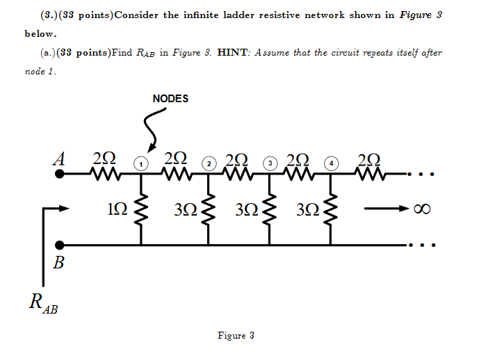 Solved Consider the infinite ladder resistive network shown