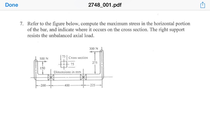 Solved Refer to the figure below, compute the maximum stress | Chegg.com