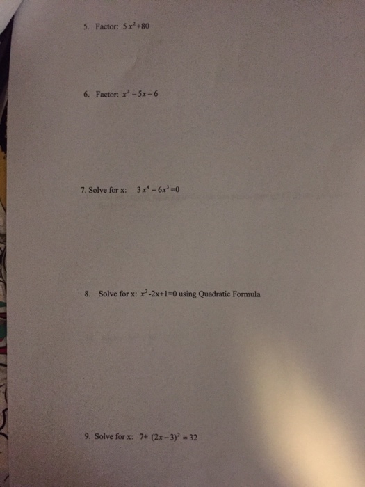 factor 6x 2 7x 5 0