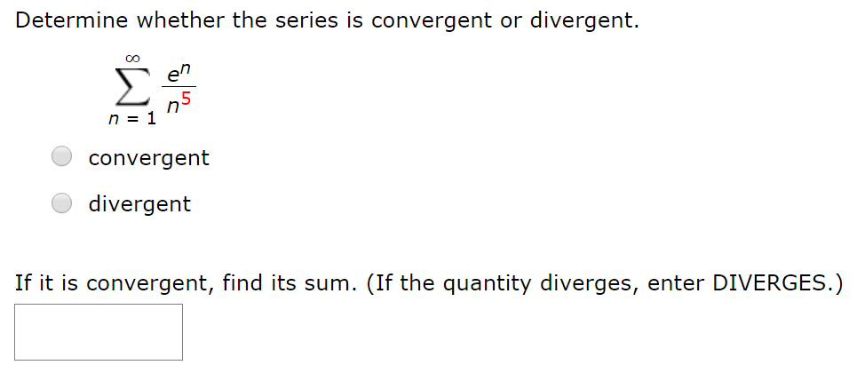 SOLVED:Determine Whether The Series Is Convergent Or Divergent ∑n=1^∞