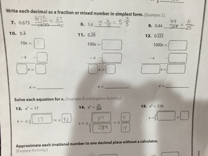 Solved Write Each Decimal As A Fraction Or Mixed Number In Chegg