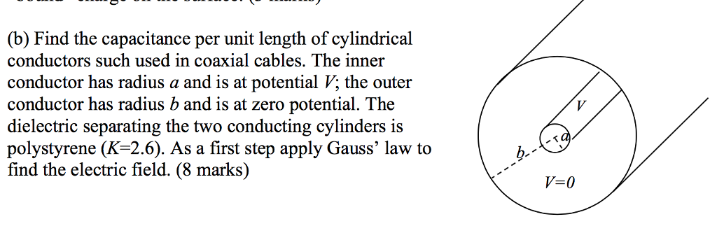 Solved (b) Find The Capacitance Per Unit Length Of | Chegg.com