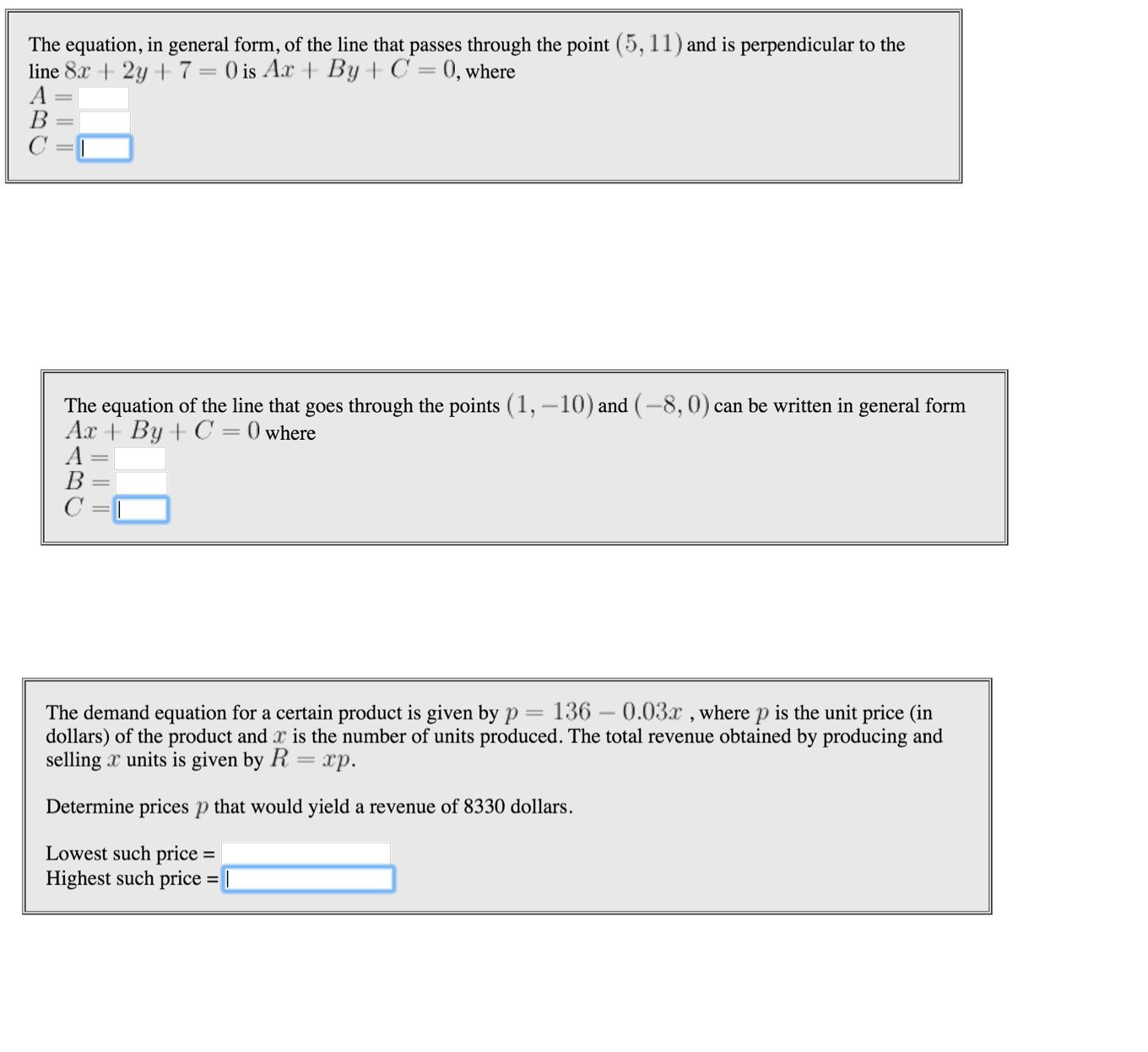 Solved The equation, is general form, of the line that | Chegg.com