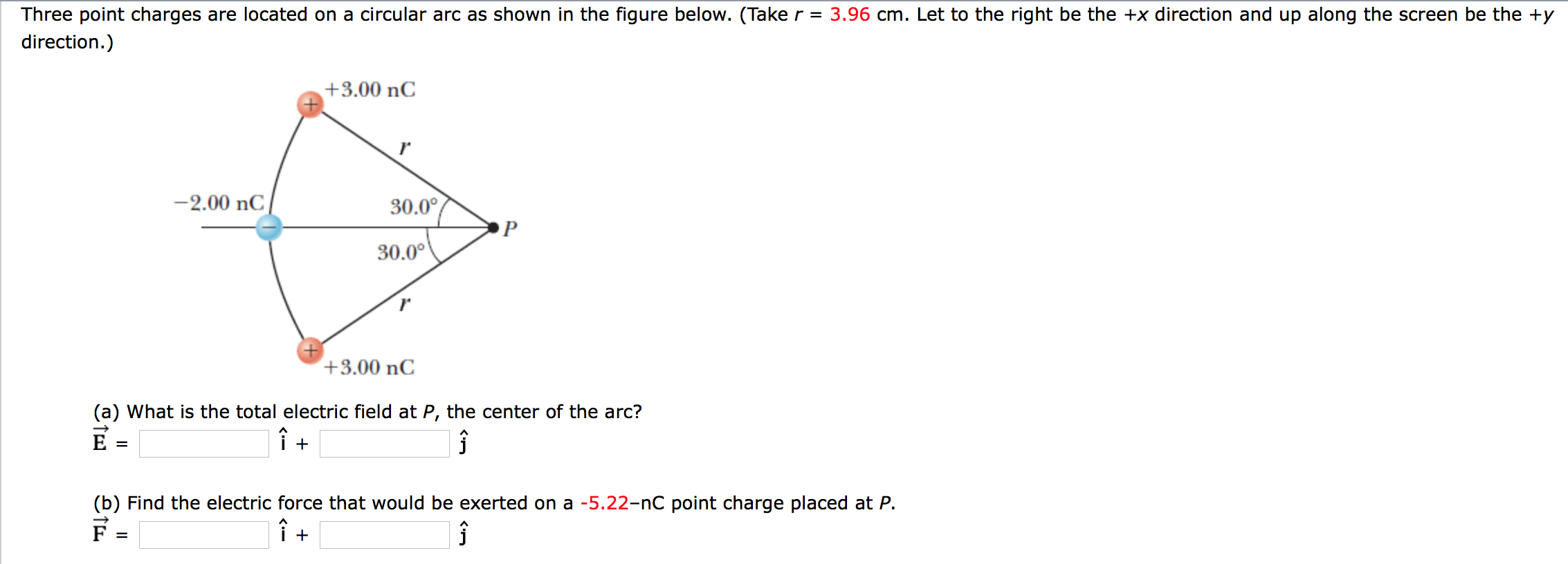 Solved Three point charges are located on a circular arc as | Chegg.com