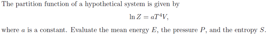 Solved The partition function of a hypothetical system is | Chegg.com