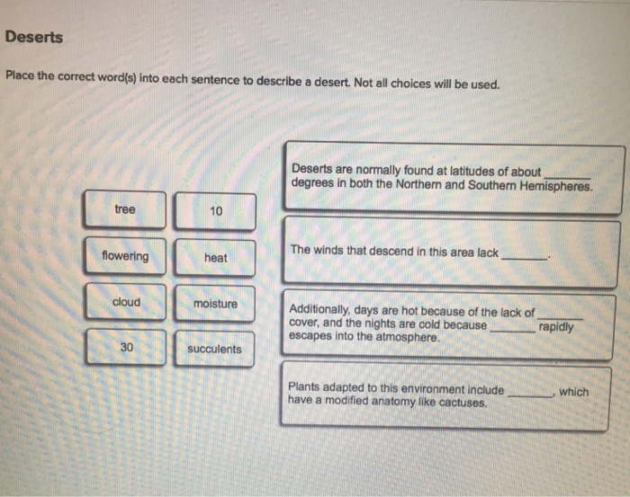 Solved Place the correct word(s) into each sentence to