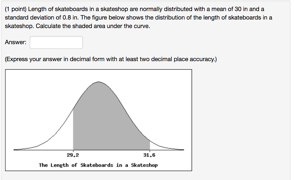 Solved (1 point) Length of skateboards in a are