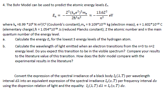 Solved The Bohr Model can be used to predict the atomic | Chegg.com