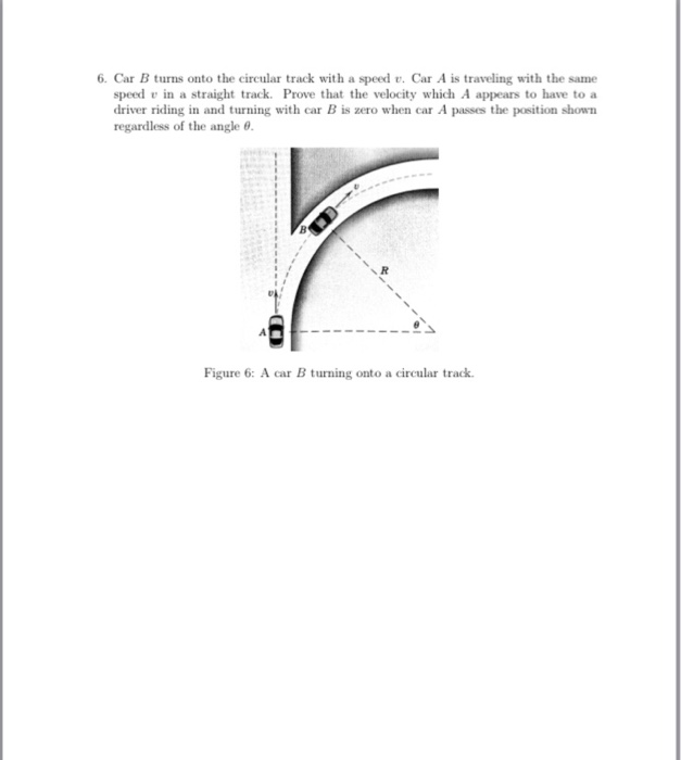 Solved: Car B Turns Onto The Circular Track With A Speed V... | Chegg.com