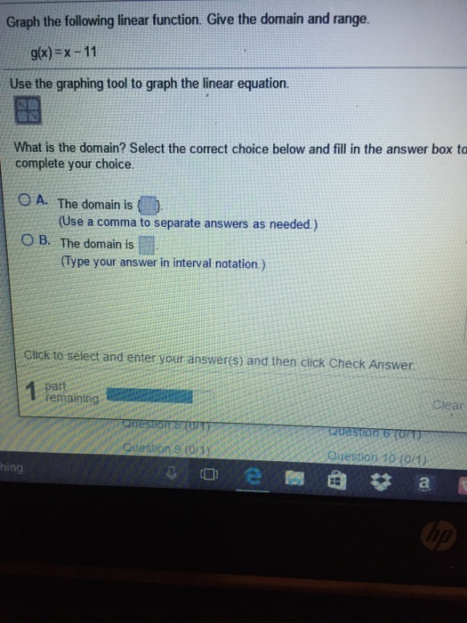 Solved Graph The Following Linear Function Give The Domain Chegg Com