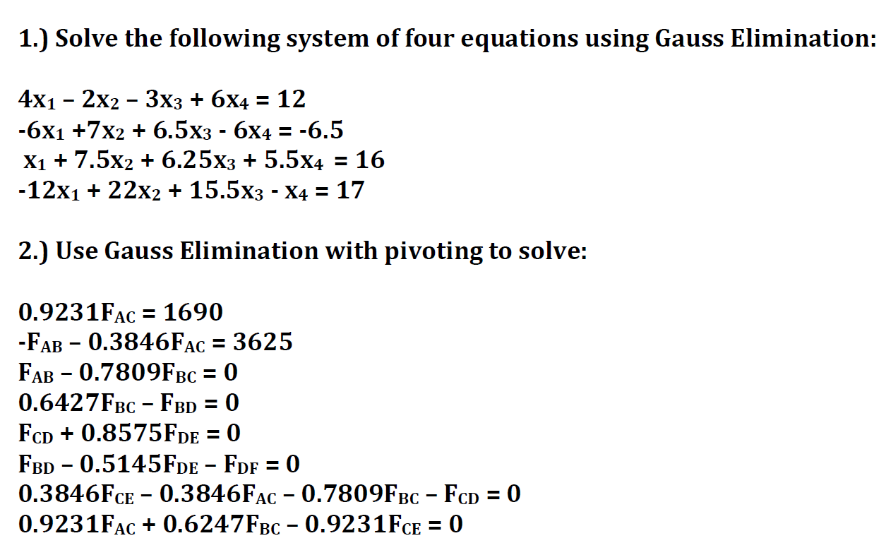 using four equations to solve a problem is called a four order system
