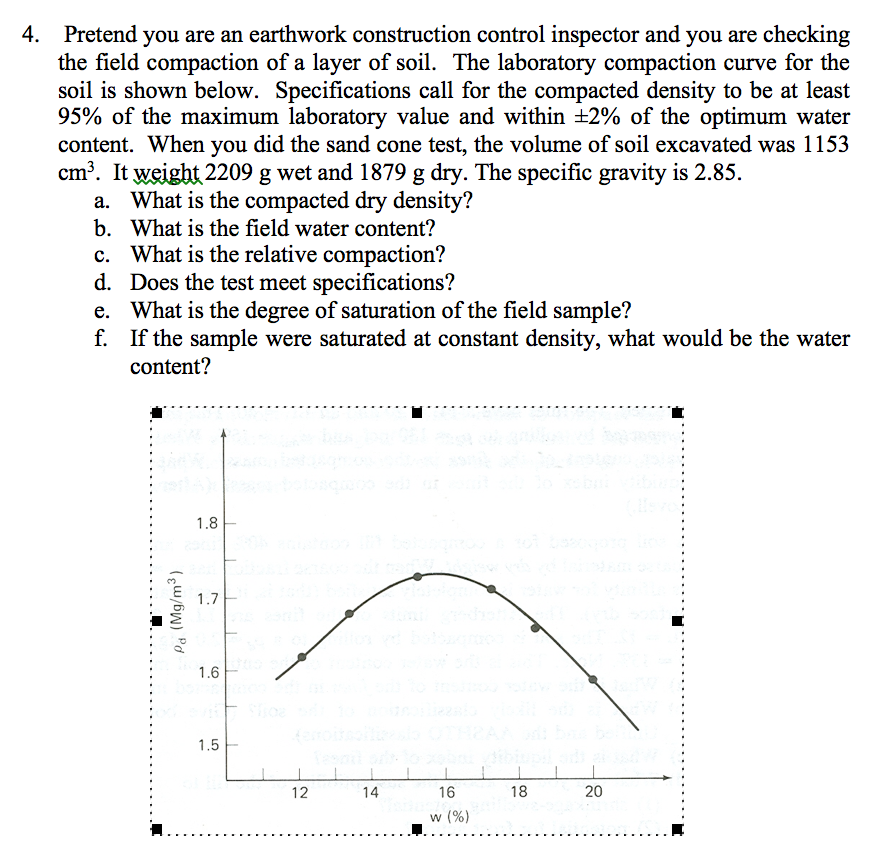 Solved Pretend you are an earthwork construction control