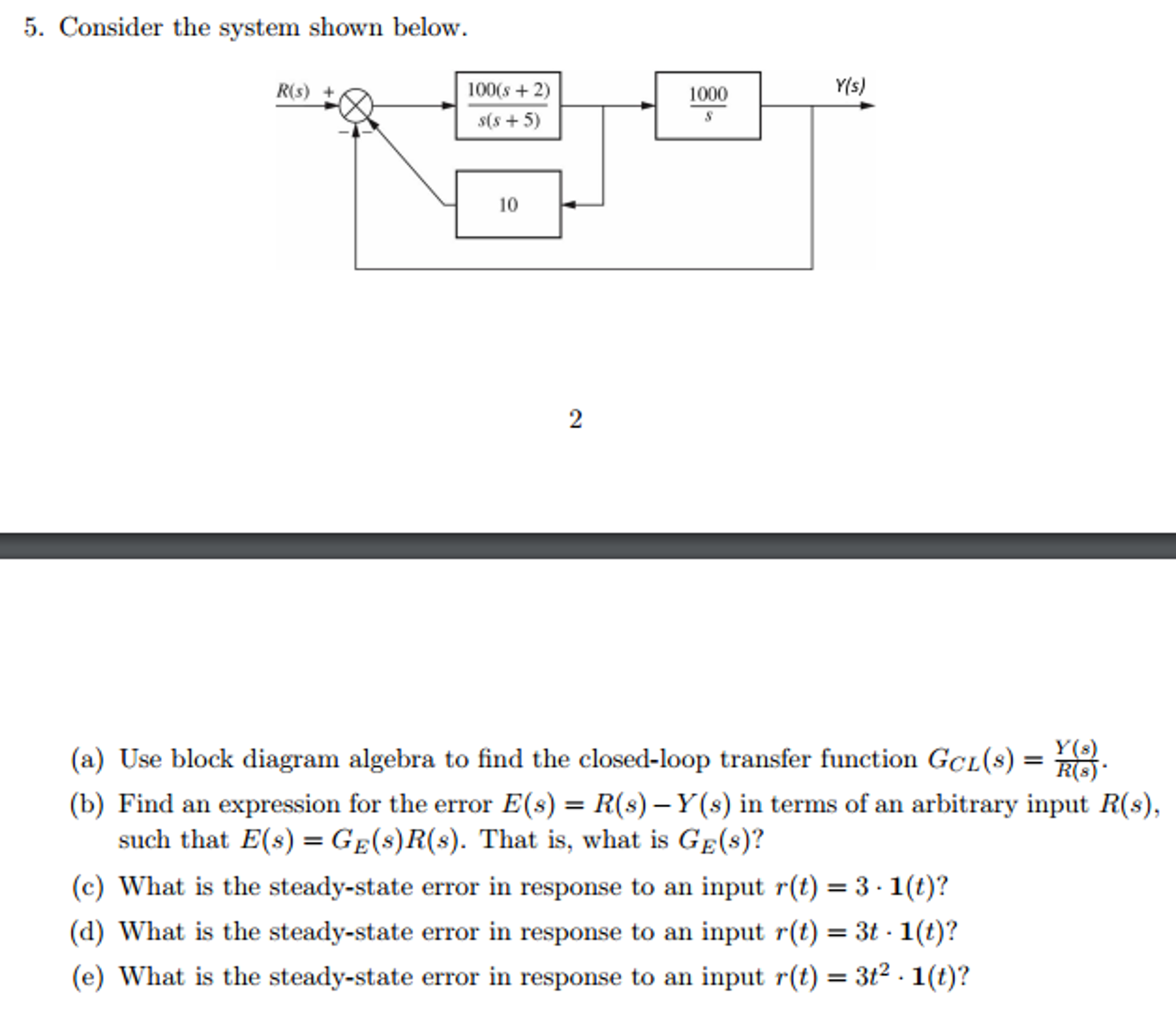 Solved Consider The System Shown Below. (a) Use Block | Chegg.com