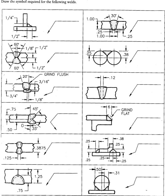 Solved Draw the symbol required for the following welds. 30 | Chegg.com