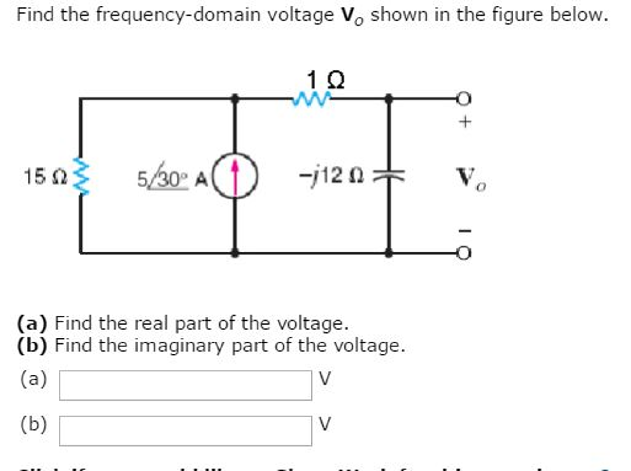 Solved Find the frequencydomain voltage V_o shown in the