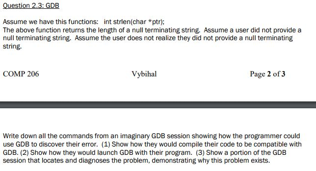 Solved Question 2.3: GDB Assume we have this functions: int | Chegg.com
