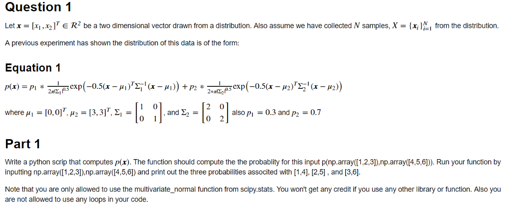 Question 1 Let ? ? x2 r E R2 be a two dimensional | Chegg.com