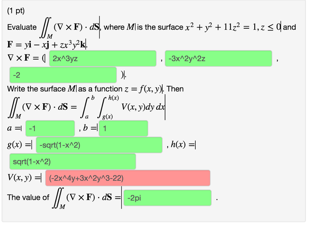 Solved Evaluate Doubleintegral M Nabla Times F Middot Ds