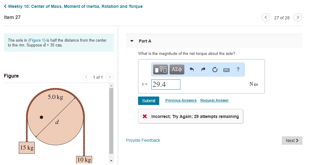 Solved Weekly 10: Center of Mass, Moment of Inertia, | Chegg.com