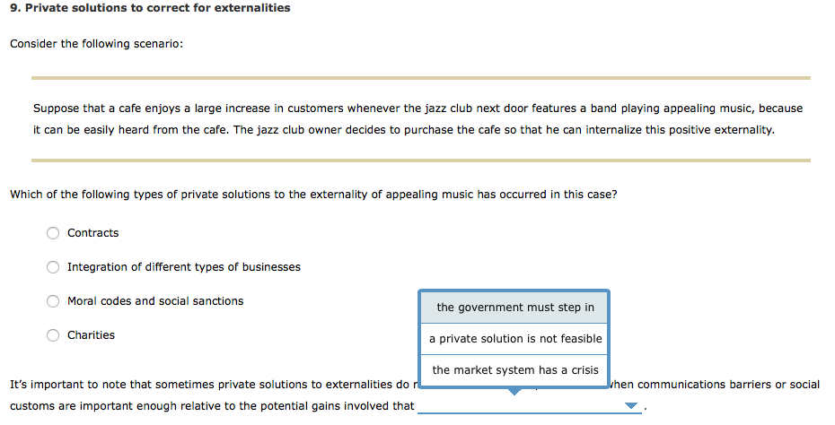 Solved 9. Private solutions to correct for externalities | Chegg.com