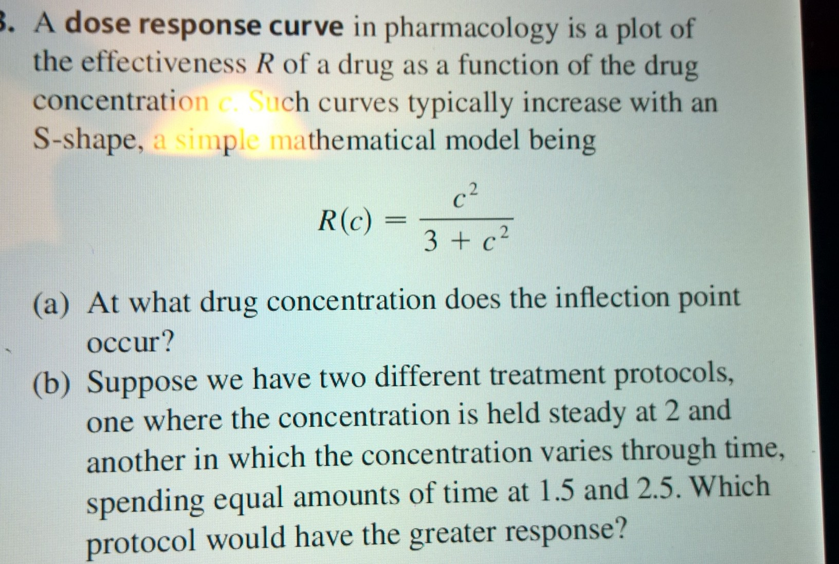 Solved A dose response curve in pharmacology is a plot of | Chegg.com