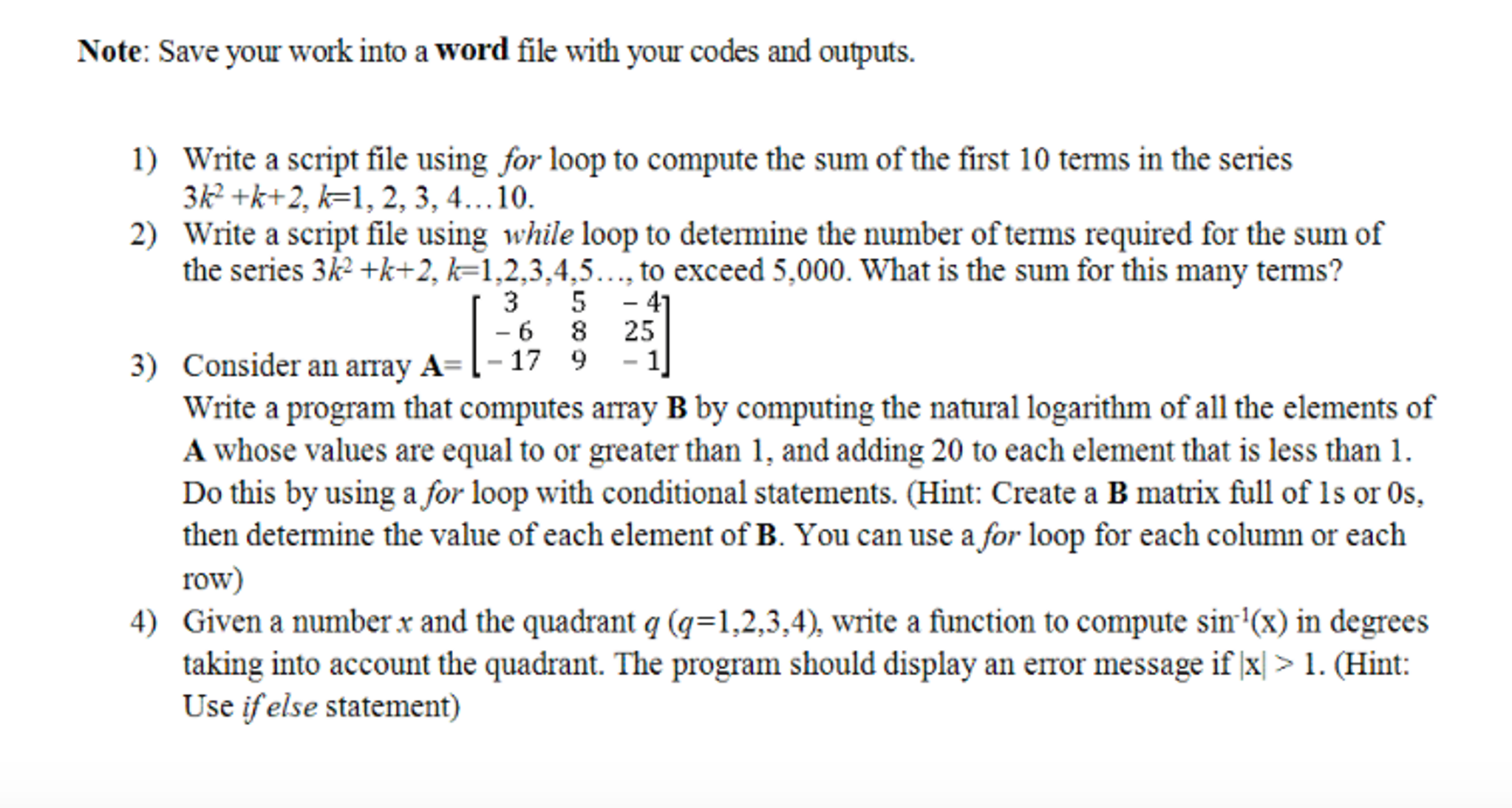 write-a-script-file-using-for-loop-to-compute-the-sum-chegg